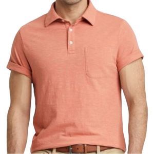 NWT Men’s Short Sleeve Polo Apricot-  Large